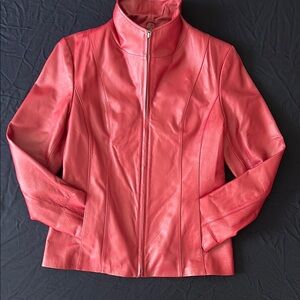Women's Red Leather Jacket- used
